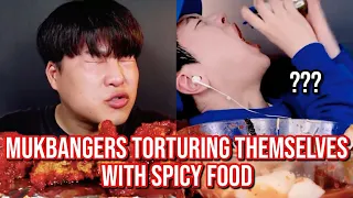 mukbangers CRYING from eating spicy food