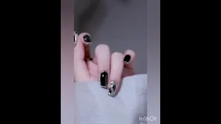 Черный маникюр//черный маникюр 2021//маникюр// Нежный маникюр//nail art// shorts