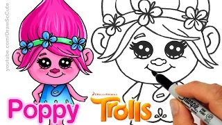 How to Draw Poppy from Trolls Movie Cute and Easy