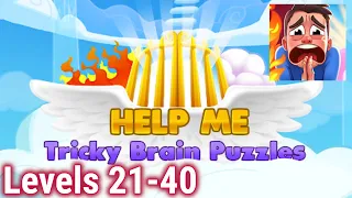 Help Me: Tricky Brain Puzzles - Gameplay / Walkthrough - Part 2 (IOS & Android) Levels 21-40