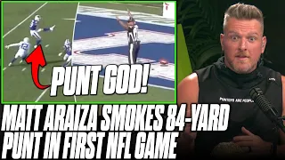 Pat McAfee Reacts To Matt Araiza's 82 Yard Punt In Preseason vs Colts