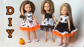 Dress for a doll, how to sew with your own hands + PATTERN. Clothes for Paola Reina for Halloween.