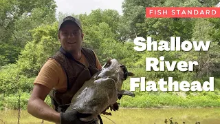 Suspend Fishing a SHALLOW River for BIG Flathead Catfish