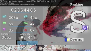 TK from Ling tosite sigure - unravel (TV edit) [xxdeathx's Hard] DT HD