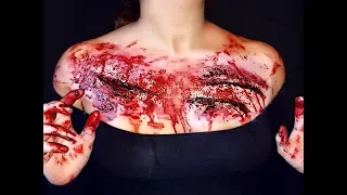 EASY DIY HALLOWEEN MAKEUP|REALISTIC OPEN WOUNDS|NO LATEX