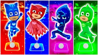 PJ Masks - Catboy 🆚 Owlette 🆚 Night Ninja 🆚 Gekko | Who Is Best?🎯 in Tiles Hop EDM Rush🎶