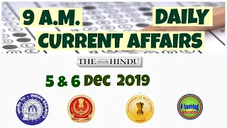 5 & 6 Dec CURRENT AFFAIRS FROM THE HINDU