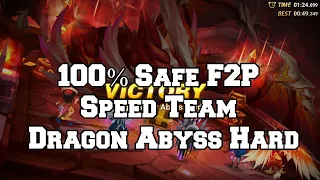 100% Safe F2P Speed Team Dragon Abyss Hard  Summoners War