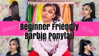 DIY BARBIE PONY / 90s inspired swoop ponytail with flips BEGINNER FRIENDLY