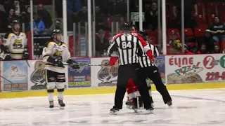 4 Hockey Fights in 7 seconds - Start of game - Dec 14 2019