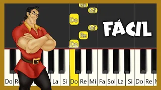 LA BELLA Y LA BESTIA - GASTÓN - TUTORIAL DE PIANO FÁCIL - PIANO FÁCIL CON NOTAS