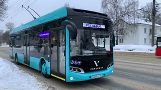 Новый троллейбус с автономным ходом Пересвет Волгабас на испытаниях в городе Владимире.