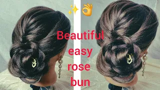 Beautiful easy Rose🌹bun as Jayanti ♥️ we need your support please subscribe ♥️ full tutorial