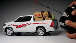 Unboxing of Toyota Hilux RC 1:12 Scale CAR Testing - Bashing - Slowmotion