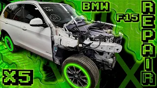 BMW X5 F15 . The front end rebuilding. Ремонт переда.