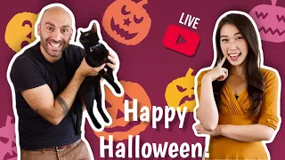 My First Live: HALLOWEEN PARTY! + Pumpkin Carving CHALLENGE