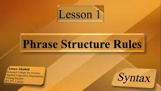 Lecture 1: Phrase Structure Rules (NP,VP,PP) & Tree Diagrams-Syntax | funlearning_wafa |Amna Shahid