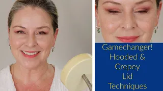 Simple,  ground-breaking change for me.  Techniques for crepey & hooded eyelids.  Over 50 Beauty.