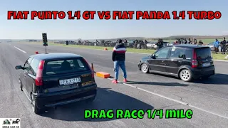 Fiat Punto 1.4 GT Turbo vs Fiat Panda 1.4 Turbo 300 HP drag race 1/4 mile 🚦🚗 - 4K UHD