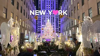 [4K]NYC Christmas Vibes🎅: 5th Ave/Rockefeller Tree🎄Radio City⭐ Afternoon Tea at Whitby Hotel🫖🍰 2022