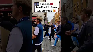 Passionate Danish AGF Aahus football fans in Bruges #agfaahus #bruges #clubbrugge #inbruges #fans