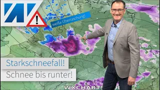 Achtung: Starker Schneefall! Der Aprilwinter dreht auf. Hier wird es morgen weiß und glatt!