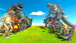 Team Kong x Godzilla Evolution VS MechaGodzilla Team + Machine Warrior