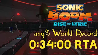 Sonic Boom: Rise of Lyric [Wii U] World Record Speedrun - any% - 34:00 RTA