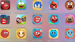 12 Red Ball Games: Sonic Ball - SpongeBob Ball & Om Nom Ball - Red  Ball Hero VS Red Ball 6 & Others