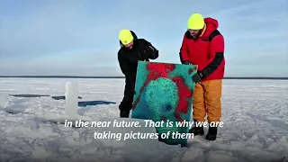 Russia's art exhibition under frozen water