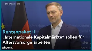 Rentenpaket II: Pressekonferenz mit Bundesfinanzminister Christian Lindner (FDP) am 29.05.24