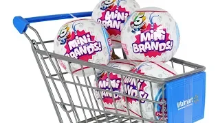 Zuru 5 Surprise Mini Brands Blind Box Shopping Cart Unboxing Toy Review Mini Doll Foods