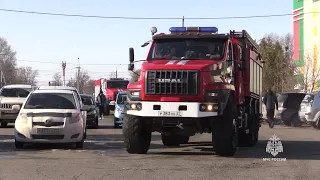 Пожарно-тактическое учение на здании фитнес-клуба в Хабаровске