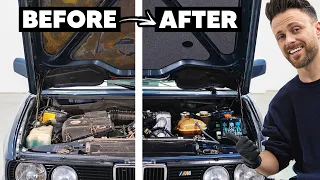 40 Year Old Engine Bay Detail Transformation - BMW E28 M535i