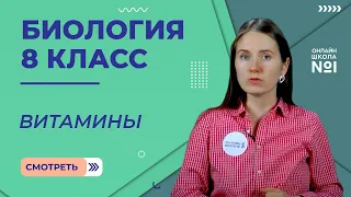 Витамины. Видеоурок 25. Биология 8 класс