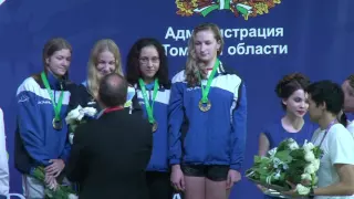 Плавание в ластах, эстафета 4 x 100 м  Девушки  Церемония награждения