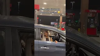 Woman tries to cheat in front of boyfriend at gas station