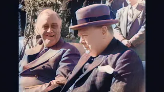 Churchill, Roosevelt & Stalin meetings during WW II in Casablanca, Tehran and Yalta in color! [HD]