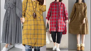 Latest check dresses for winter || beautiful designs of check shirts |2023|