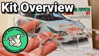 Tamiya Castrol Supra kit overview. Legendary 90s racecar model kit.