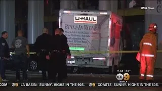 8 Injured After Moving Truck Plows Into Crowded Sidewalk In Downtown LA