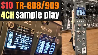 [ $10 ] DIY modular synth TR-808/909 sample play , 4CH wav trigger with seeeduino xiao.