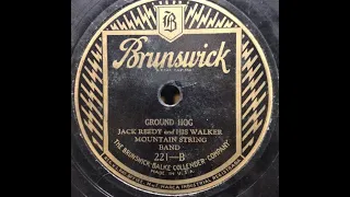 Jack Reedy & His Walker Mountain String Band "Ground Hog" hillbilly Brunswick 221 (1928)