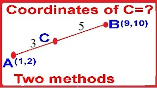 Find the coordinates of the point C dividing the line joining points A(1,2) and B(9,10) such that AC