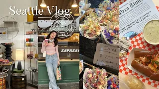 Seattle Travel Vlog🐟 pike place market & shopping | visiting all famous places inc the 1st Starbucks