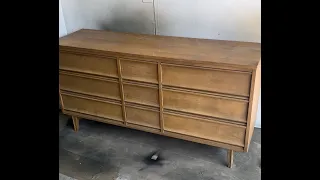 Transforming a $50 Mid Century Modern DRESSER into a $650 masterpiece // DIY FURNITURE FLIPPING