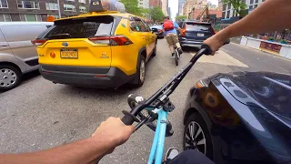 Sending it in NYC Traffic (POV BMX)