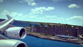 FSX HD- Boeing 747-400 KLM St Maarten Landing