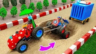 Diy tractor making mini Police find Stolen Parle-G | rescues Police Tractor in Deep Hole | HP Mini