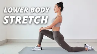 10 MIN LOWER BODY STRETCH - Before, After Workout | No talking, No equipment